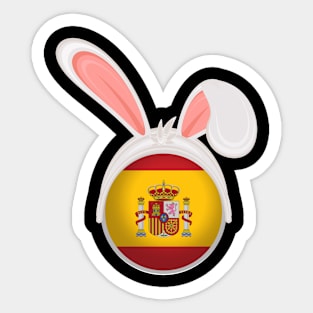 happy easter Spain bunny ears flag cute designs Sticker